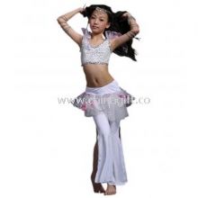 Kids White Belly Dance Costumes Set Include Top And Pant images