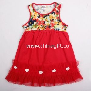 Girl salmon cute dresses with applique kids princess tutu dress