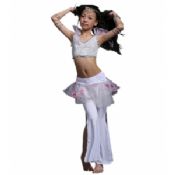 Los niños la danza de vientre blanco trajes sistema incluye Top y pantalón images