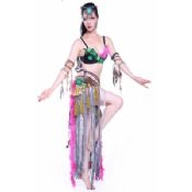 Rose Red Stylish Tribal Belly Dance Costumes images