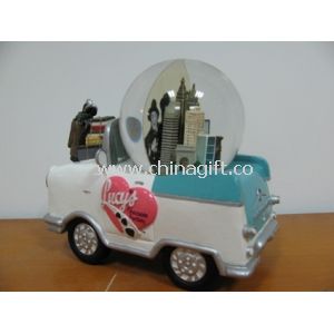 Attractive car shape design 100mm glass Water/Snow Globes