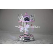 Pink Carousel Music Box Polyresin Miniature Carousel 12*20mm With Gift Packing images