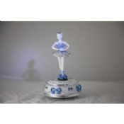 Mirror Polyresin Miniature Carousel Blue Ballet Girl Dancing Music Box images