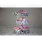 Pink Parousel Music Box Silver Plating Polyresin Miniature Carousel With Music Rotating small picture