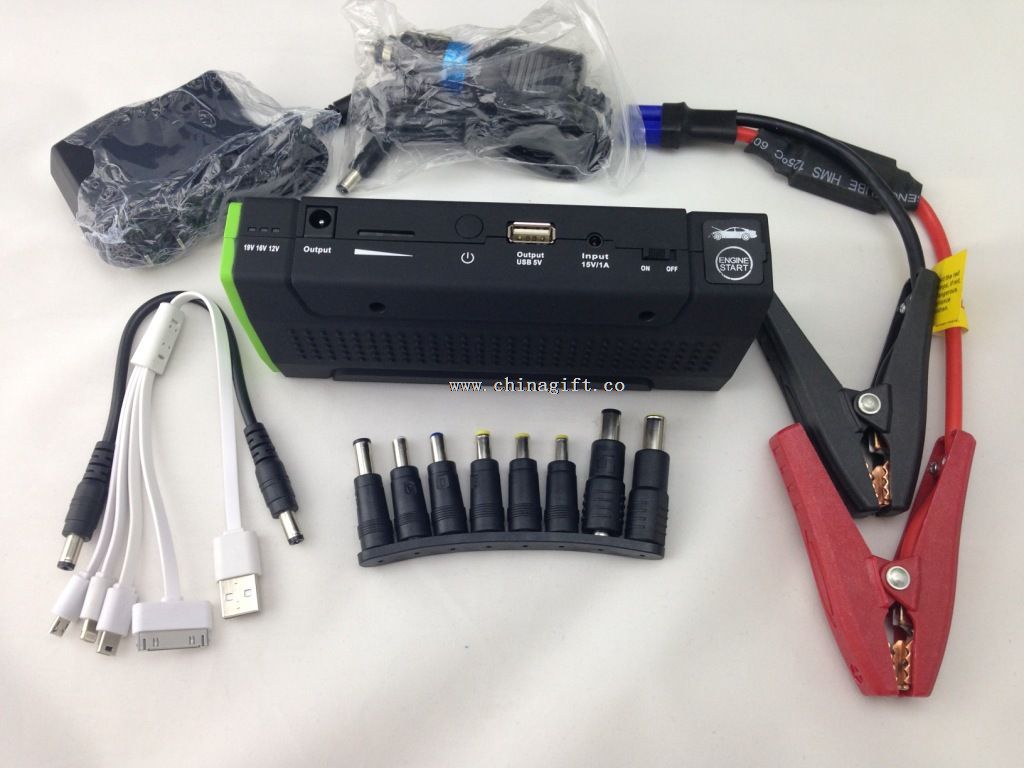 13800mAh Car Jumper Power Bank 12V Jump Starter Battery With Three Led Warning Lights