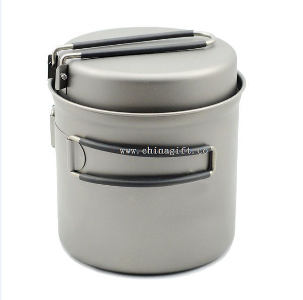 pote del cookware al aire libre de titanio 1100ml