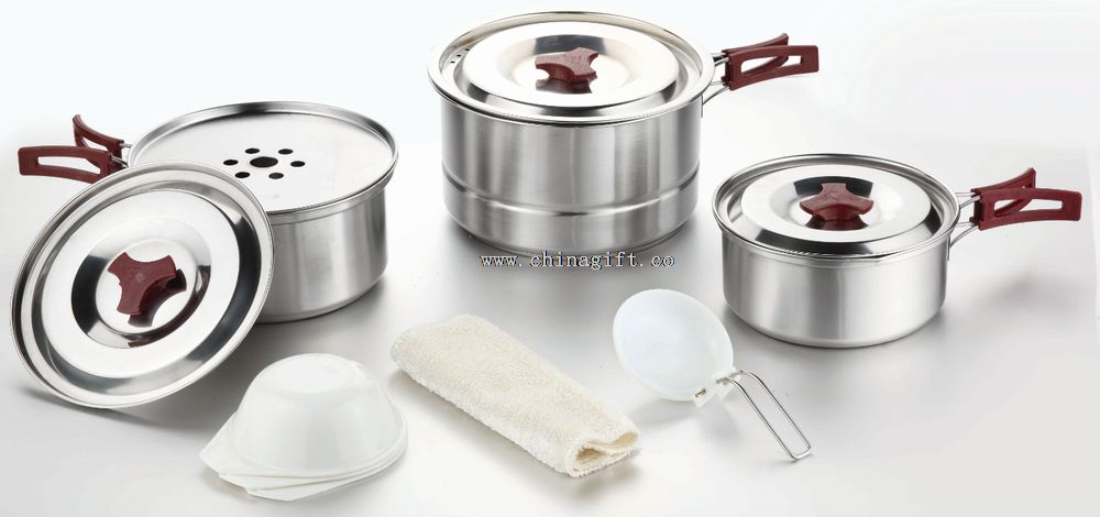 12pcs Outdoor Camping Stainless steel cookware sets