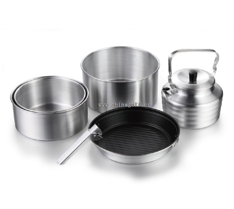 7pcs alluminio viaggio cook set