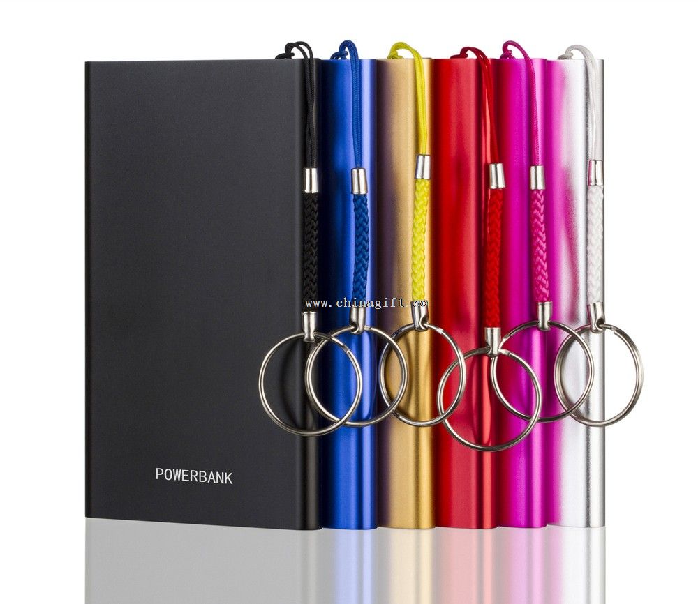 Aluminum Alloy Super Slim Power Bank with key chain