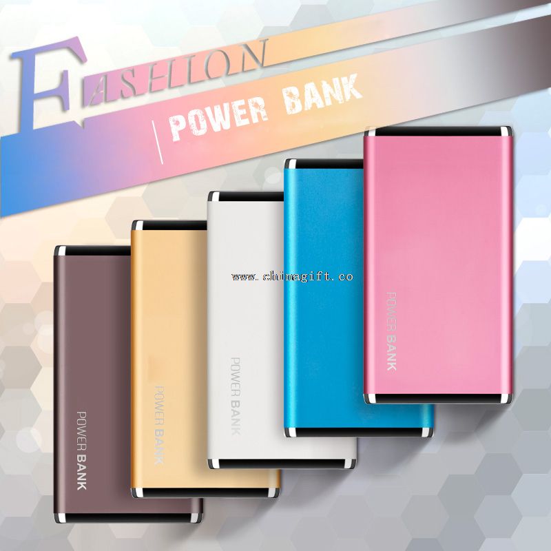 Fashion aluminum power bank 4000mah 8000mah flashlight