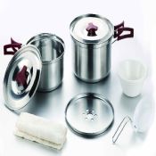 10pcs inox cozinheiro acampamento conjunto images