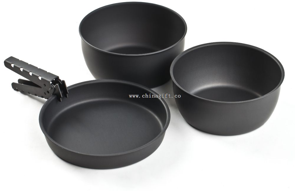 4pcs mati peralatan masak aluminium cor dengan anti panas menangani