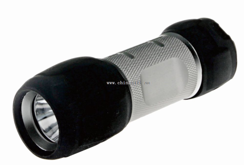 black and silver flashlight