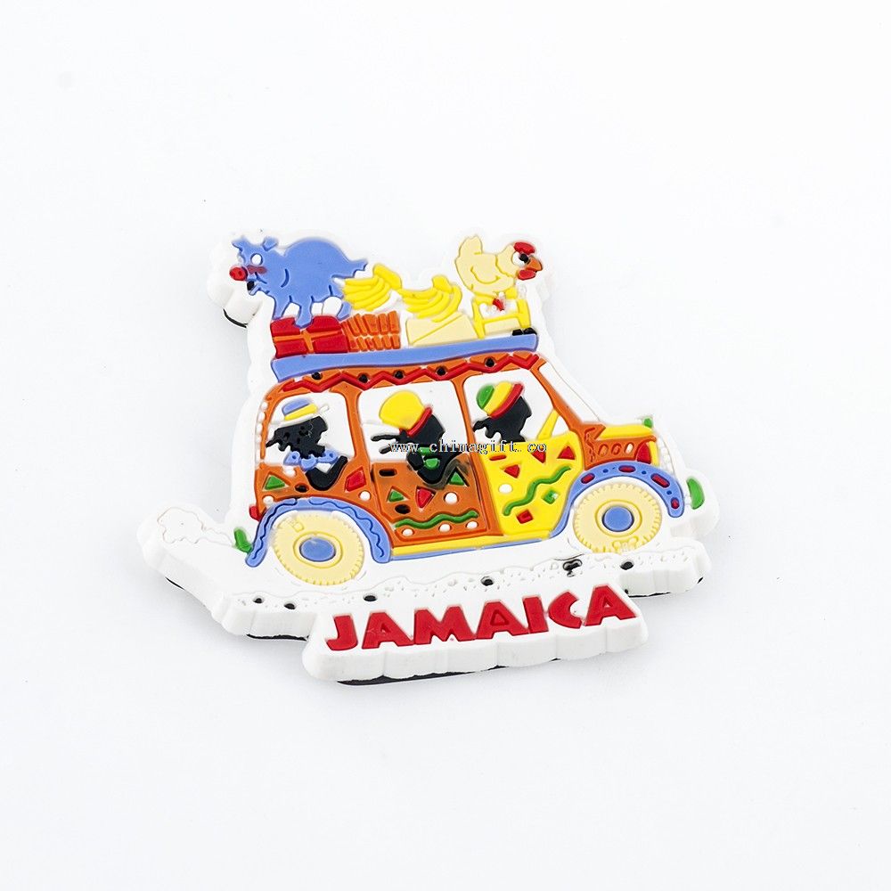2016 moda decoração personalizada Jamaica carro pvc imãs de geladeira