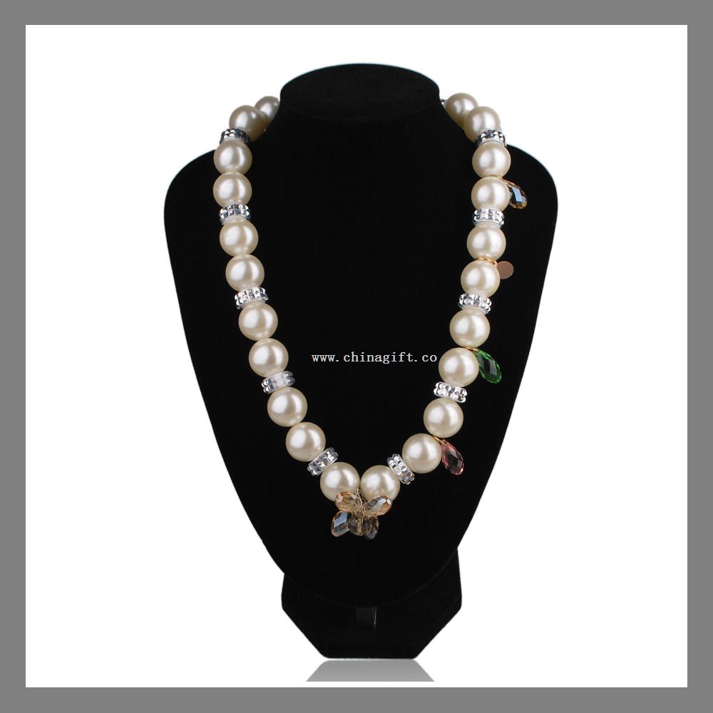 2016 nye fahsion perle link vedhæng krystal halskæde
