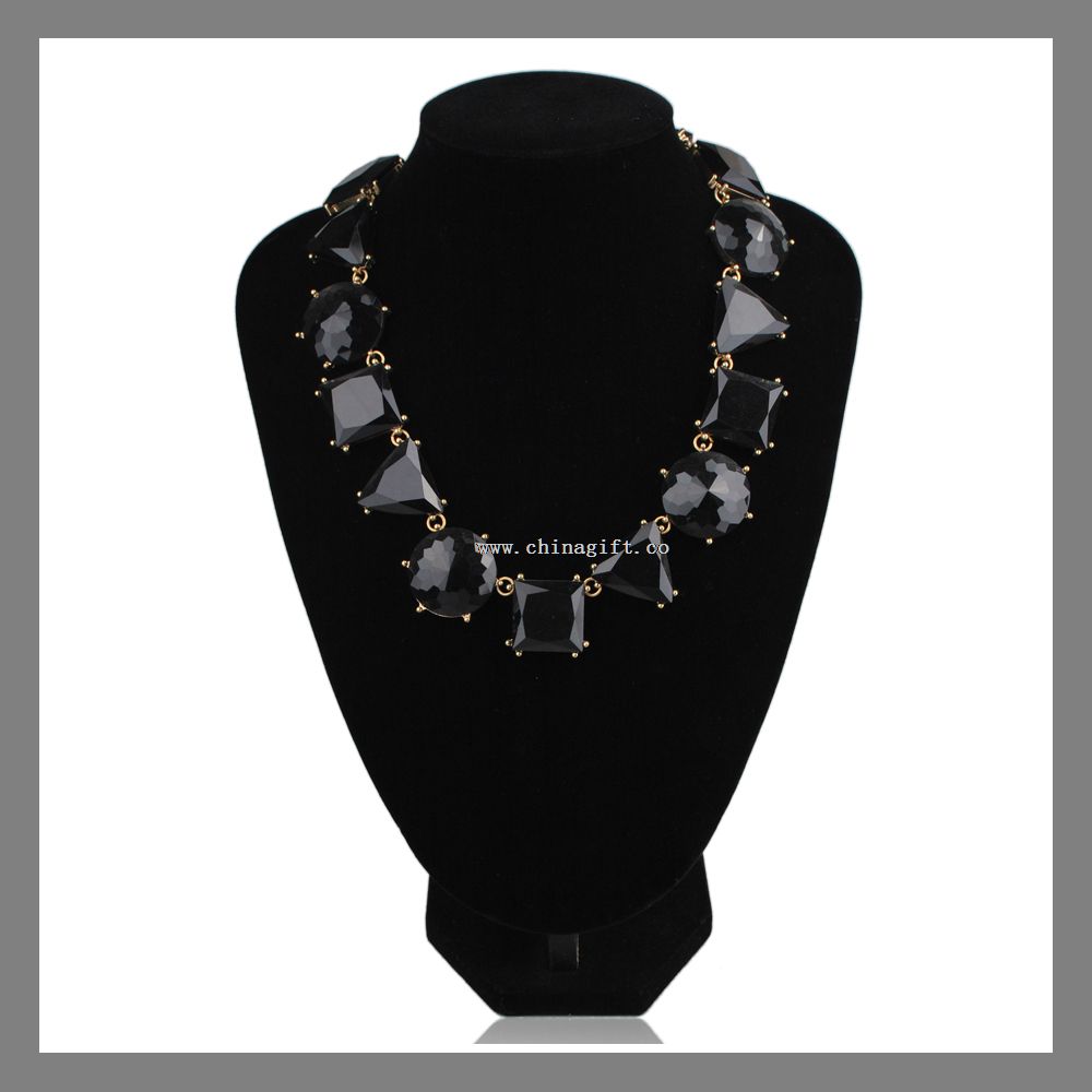 Lien de Pierre noir collier mode simple pendentif