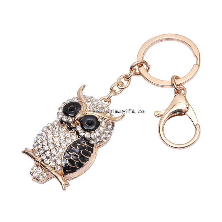 Bulk owl keychain gift for boyfriend crystal rhinestone keychain findings stamp
