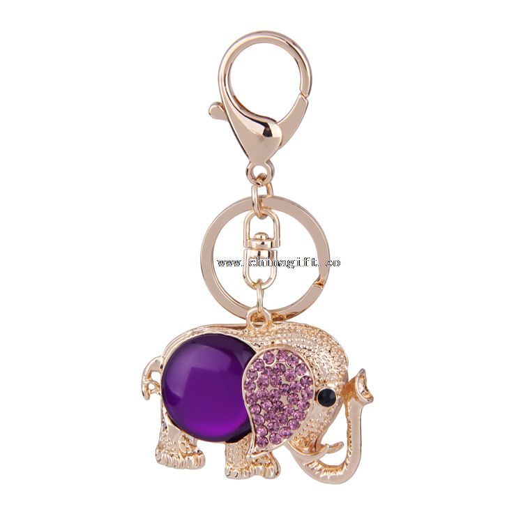 Charm jewel elephant keyring wholesales crystal rhinestone keychain new popular items