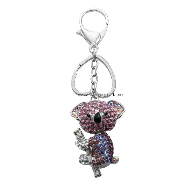 Charm koala keychain gift available promotional rhinestone keychain