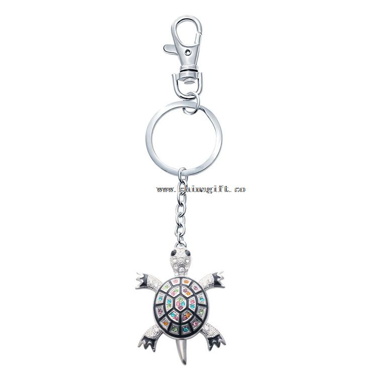 Charm turtle crystal keychain tortoise rhinestone keyring bag pendant jewelry