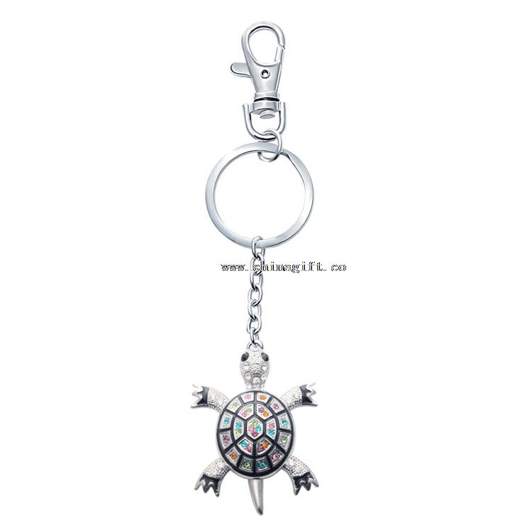 Pesona penyu kristal keychain kura-kura keyring tas liontin perhiasan rhinestone