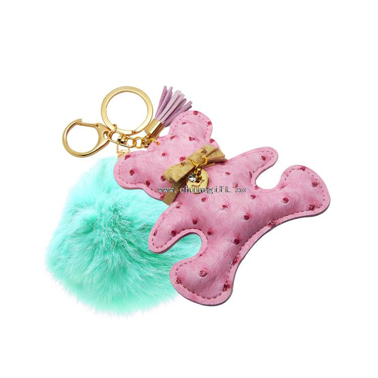 Cheap bear keyrings cheap keyring wholesale PU animal keyring