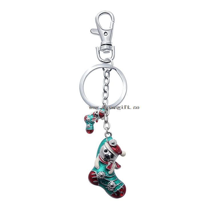 Murah Natal keychain kaus kaki Gadget Natal murah keyring partai besar