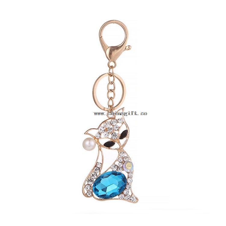 Cheap custom key chain metal rhinestone keychains key chain ring