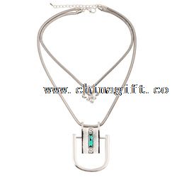 China factory direct sale latest design metal glass stone necklace jewelry