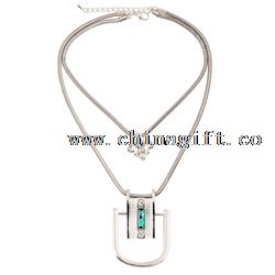 China Fabrik Direktverkauf neueste Design Metall Glas Stein Halskette Schmuck