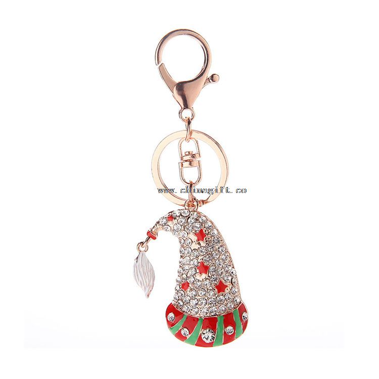 Christmas fashion crystal keychain gift items for kids