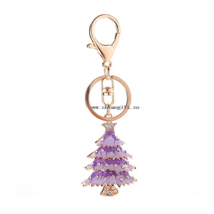 Pohon Natal rhinestone keychain tahun baru hadiah ide promosi kunci rantai