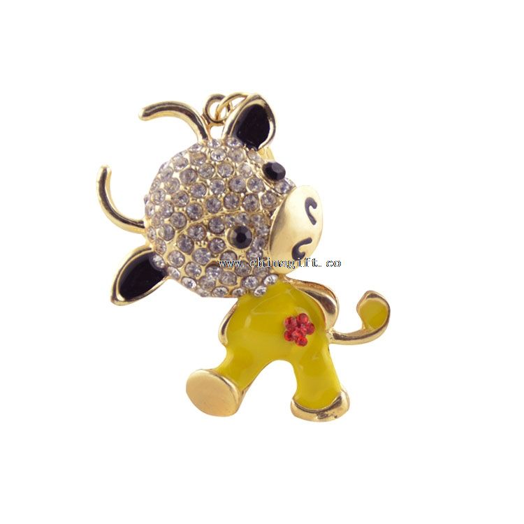 Vaca bezerro linda nova moda Cristal strass keychain atacado chaveiro