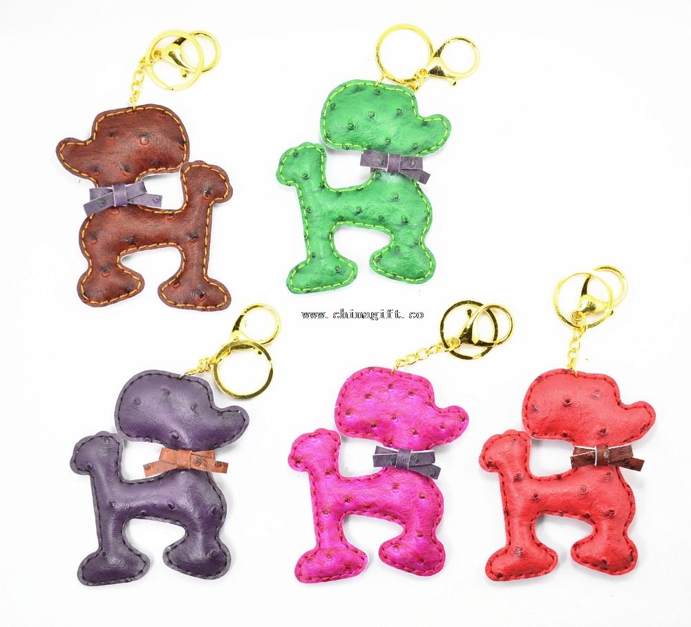 Custom Handmade leather keychain leather tassel keychain leather dog keychain