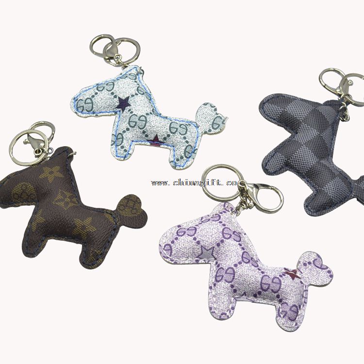 Customized cheap leather key chain mini little horse key chain