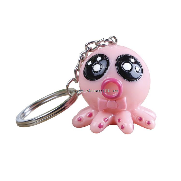 Pulpo lindo en forma de accesorios clave llavero personalizado, nuevos artículos de regalo para el 2016