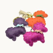 Custom animal leather keychains sheep keychain for girl images