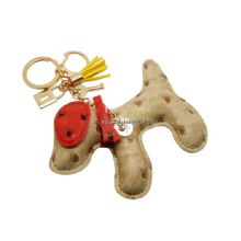 Customized leather key chains PU dog shape images
