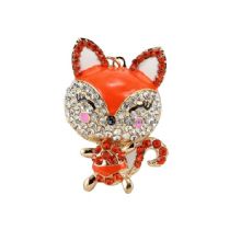Cute fox wholesale crystal keychain wholesale key chain personalised keyring images