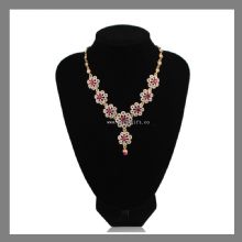 Gold plated necklace flower shape crystal pendant images