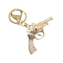 New design metal gun keychain rhinestone keychain images