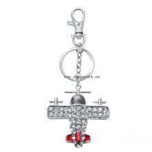 New plane aircraf helicopter keychain crystal rhinestone keychain promotion gift images