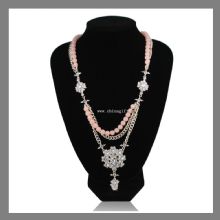 Pink beads necklace alloy custom crystal pendant images