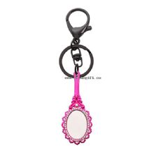 Rosa nyckelring spegel anpassade nyckelring strass nyckelring för flickor på handväska images