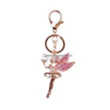 Pink new arrival rhinestone keychain wedding favors angel girl images
