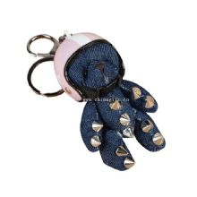 Strass bling fyllda bära nyckelring charm hjälm nyckelring plysch leksak nyckelring gåva images