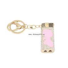 Trendy new keychain cigarette lighter key ring connected rhinestone keychain images