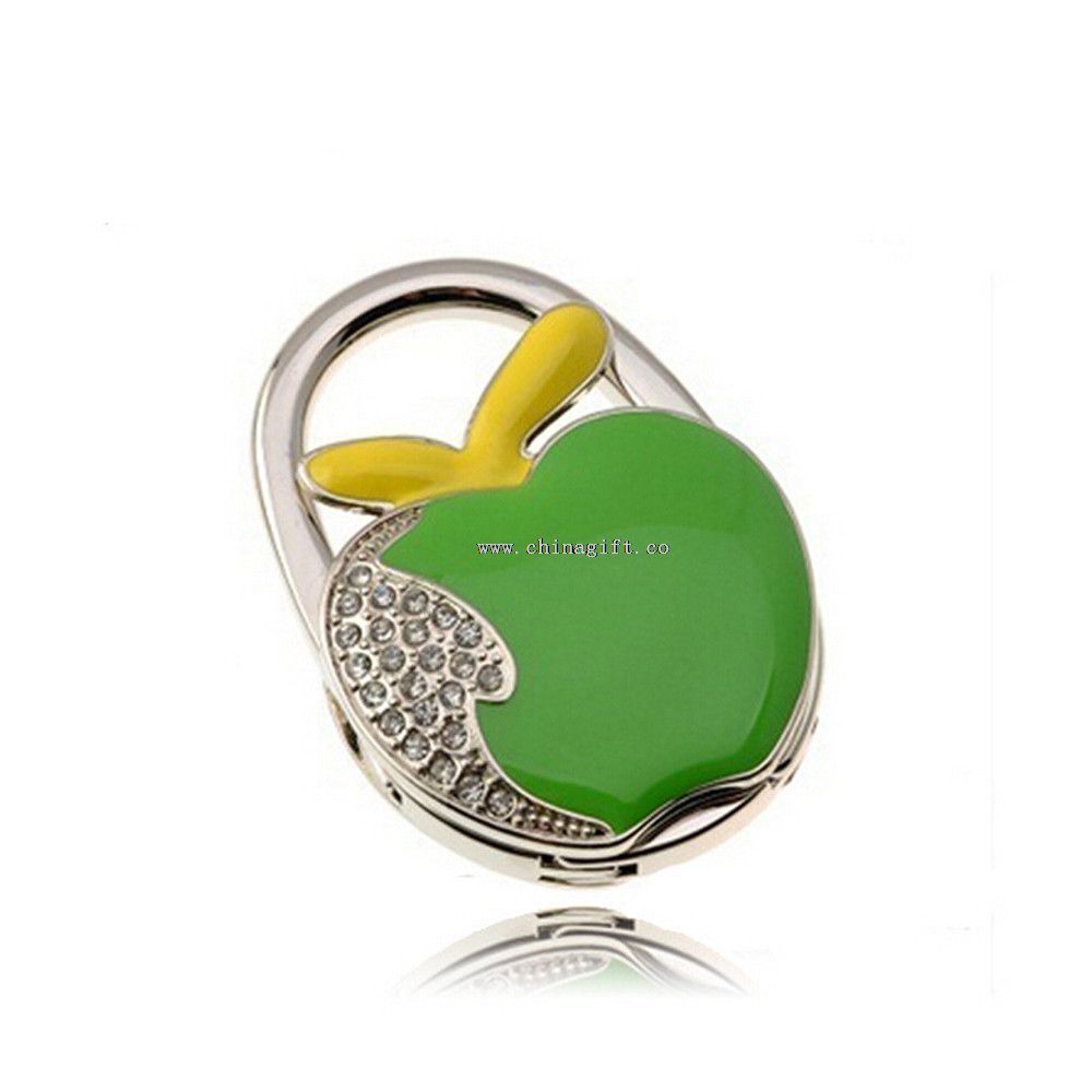 Fashion apple shaped metal foldable bag hanger stand