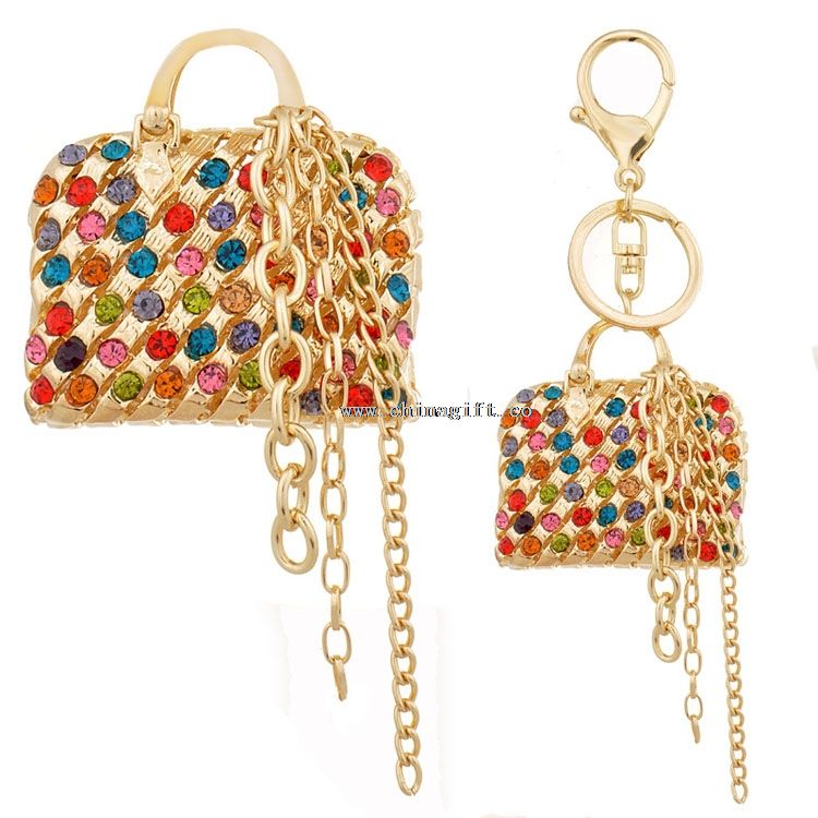 Fashion handbag purse keychain bag crystal keychain wholesale