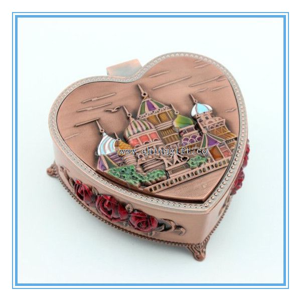 Moda corazón UE diseño Metal lujo boda caja torta caja de regalo